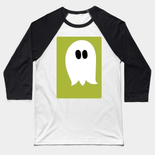 Cute ghost cartoon in a green frame Baseball T-Shirt